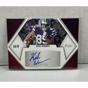 2023 Sage Football High Series Kade Warner‎ AUTO RED FOIL #A-KW2 Tampa Bay Bucs